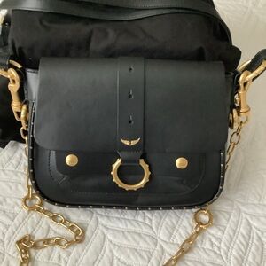 Zadig & Voltaire Black Kate Crossbody Bag with Gold Hardware